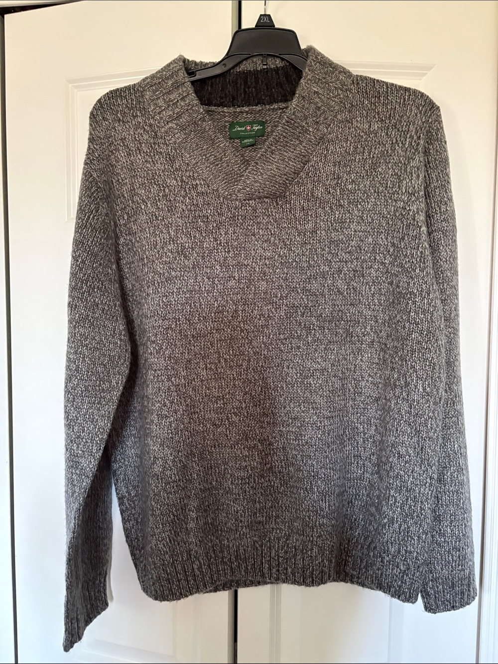 David Taylor Men's Heather Gray V-Neck Sweater